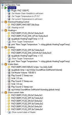 Example screenshot for an electrical heater control (FS20 switches an electrical heater, HMS100T reads the room temperature, FS20 remote can be used to control the temperature setting).