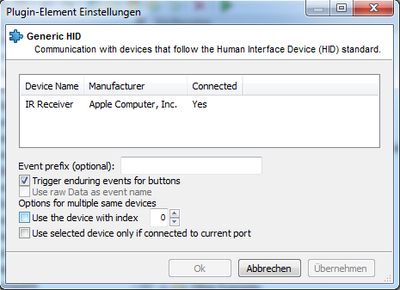 Apple Remote as HID in EventGhost