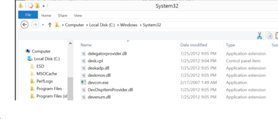 Screen capture of Windows Explorer.