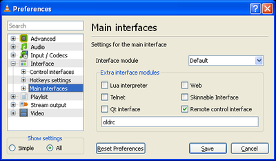 VLC interfaces