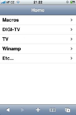 Sample home screen