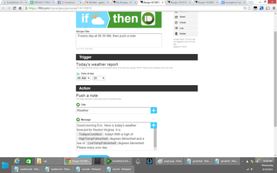First IFTTT Recipe