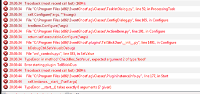 Errors I get when trying to update the plugin