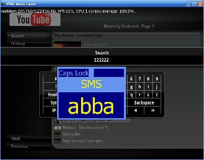 Multitap usage within youtube