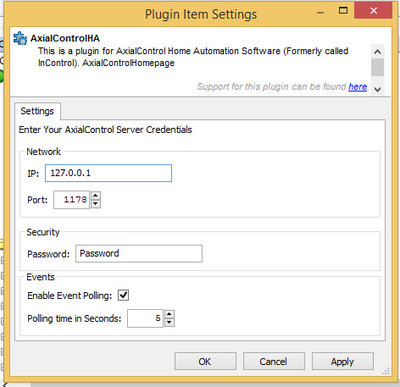 AxialControlHA config